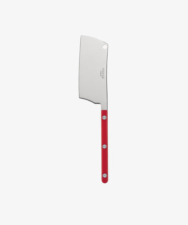 The Cheese Cleaver features a stainless steel blade and a red handle with three rivets, shown against a plain white background.