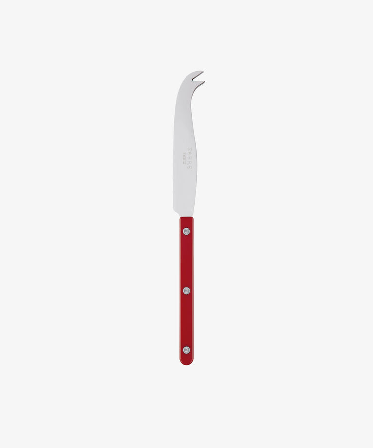 Large Cheese Knife by Sabre. Stainless steel blade with red acrylic handle.