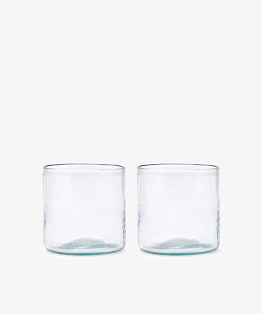 Six Elodie Straight Glasses, clear and cylindrical in design, are displayed side by side against a plain white background.