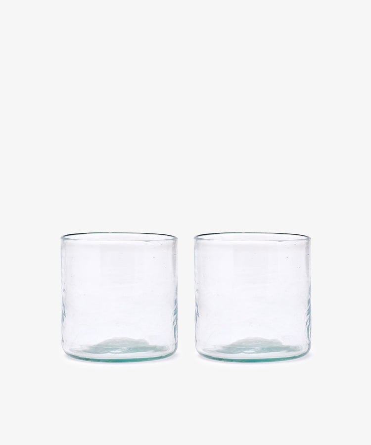Six Elodie Straight Glasses, clear and cylindrical in design, are displayed side by side against a plain white background.