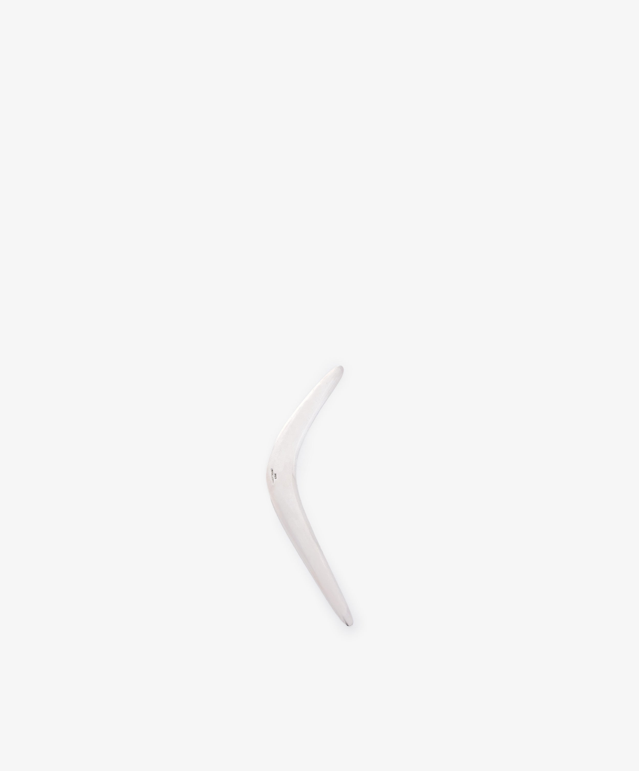 The Vintage Silver Boomerang Letter Opener is displayed upright against a plain white background.