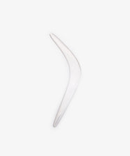 The Vintage Silver Boomerang Letter Opener, featuring a smooth, curved design in silver, is shown on a plain white background, combining vintage charm with elegance for a stylish and functional desk accessory.