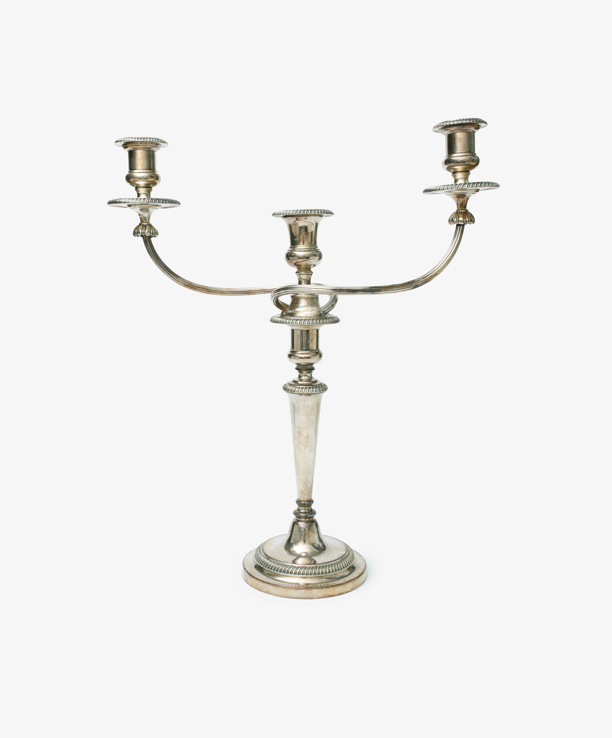 Vintage Silver-Plated Sheffield Plate Candelabra, set of 2