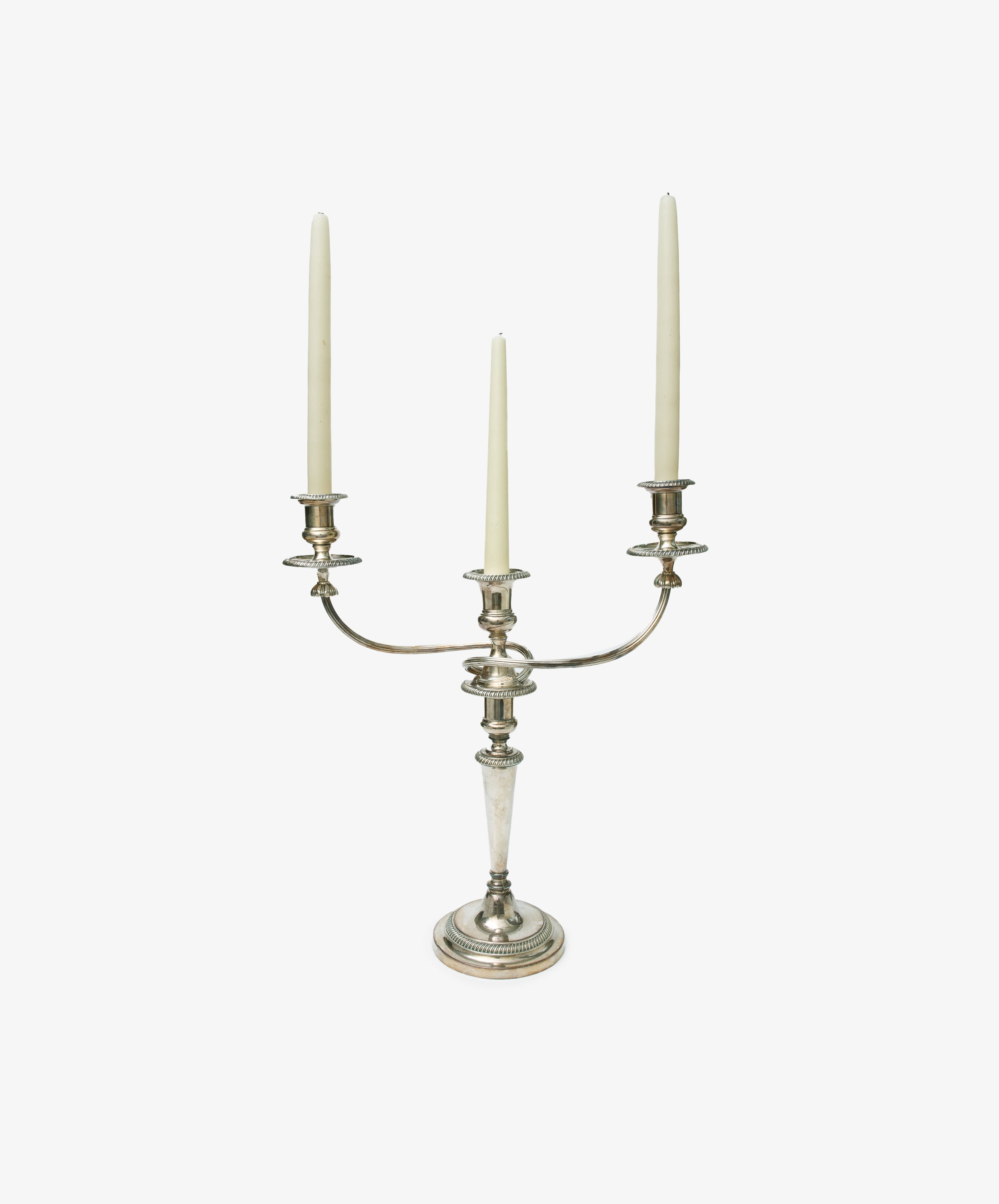 Vintage Silver-Plated Sheffield Plate Candelabra, set of 2