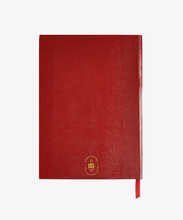 The Red Journal features a luxury lizard-embossed cover in red and includes a handy bookmark.