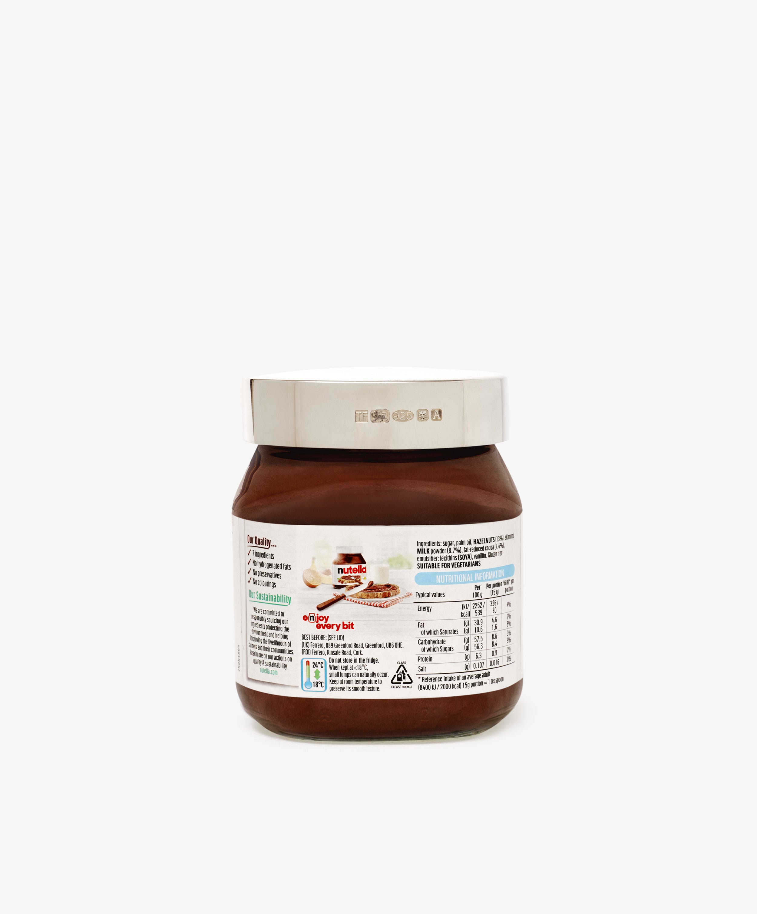 Nutella Back Label Sterling Silver Nutella Lid – PORTA