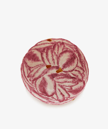 Radicchio Serving Bowl. Red painted radicchio earthenware bowl.