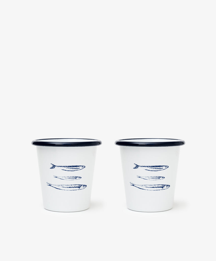 Il Pesce Enamel Cup, Set of 2
