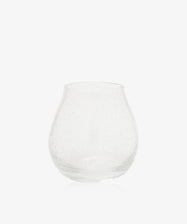 The Lauren Bud Vase is a clear, rounded bubble glass vase with a textured surface, shown against a plain white background.