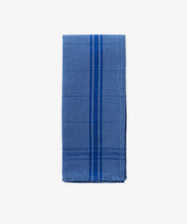 The French Vintage Tea Towel features a folded blue cloth design with two vertical darker blue stripes, evoking classic Provence linen, displayed on a plain white background.