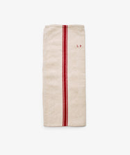 Vintage French tea towel with red stripe and 