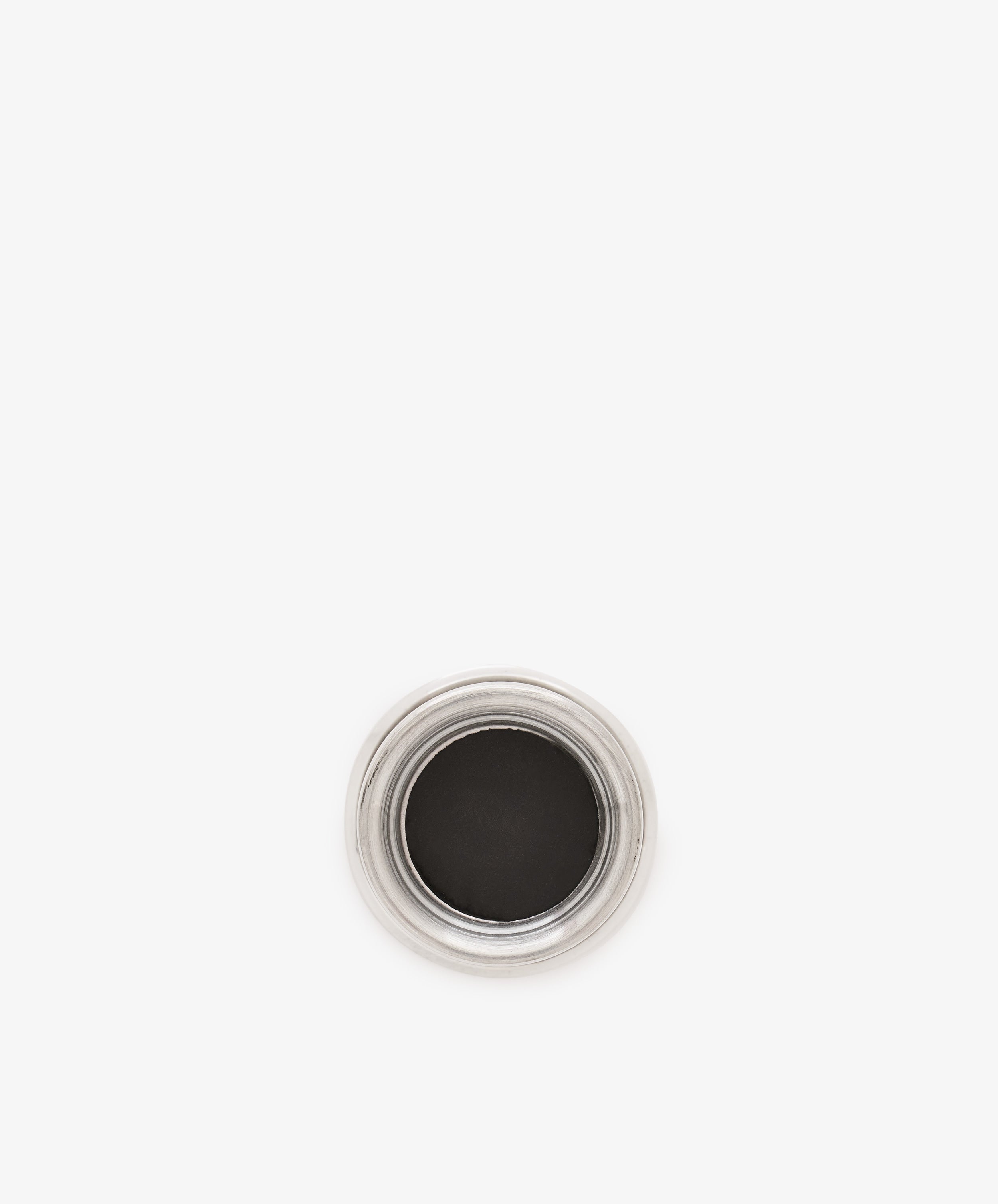 Jude Match Cup & Striker with clear lid, filled with black cream or gel, centered on a plain white background.