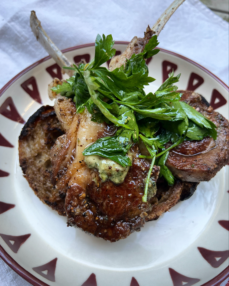 plate of meat and fresh herms