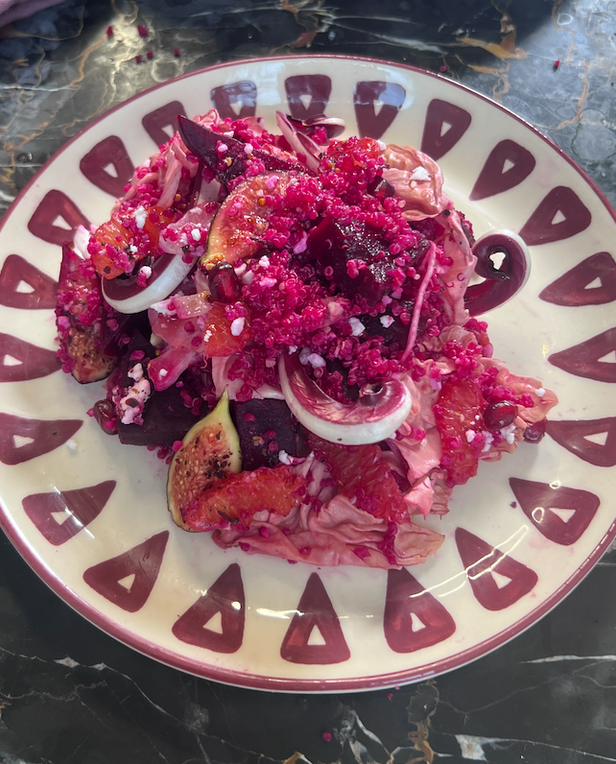pomegranate salad
 on plate