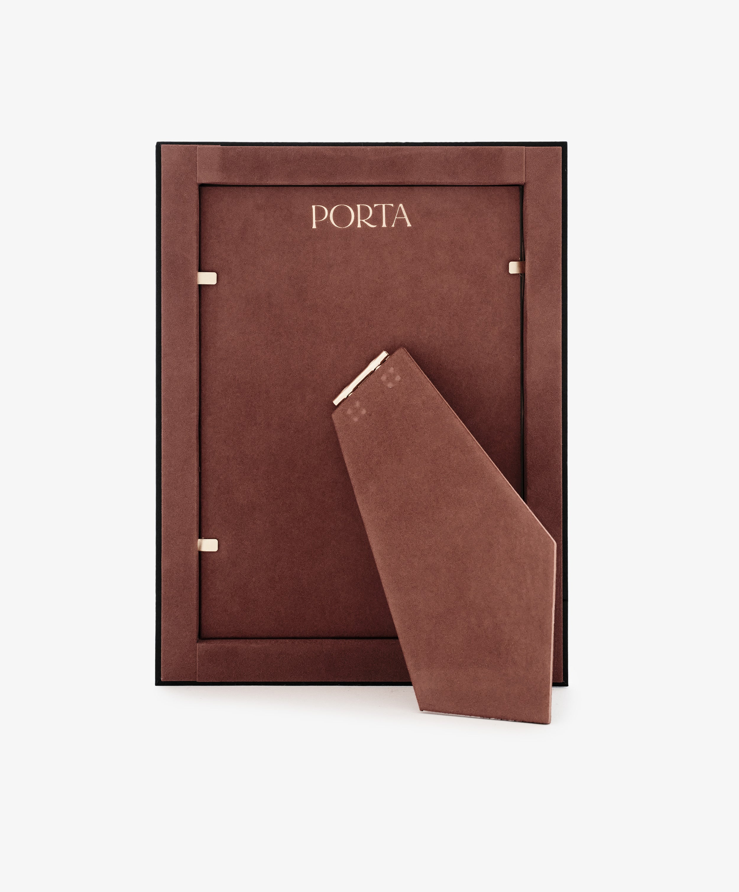 A Torino Frame made of brown wood, with 