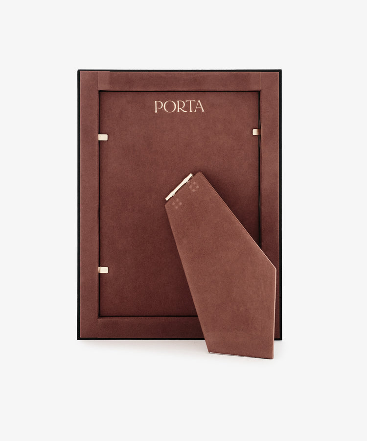 A Torino Frame made of brown wood, with 