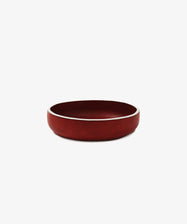 Leather Round Bowl with Painted Rim, S
