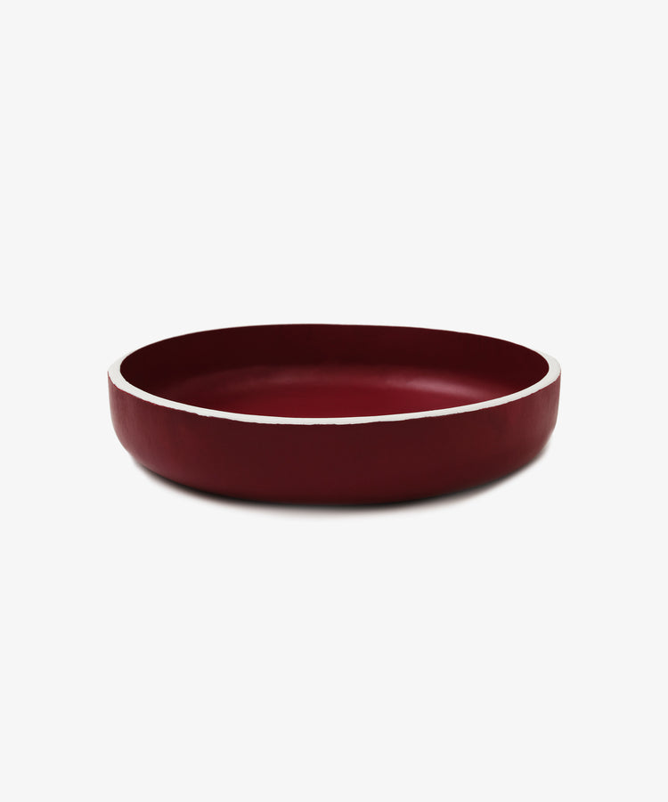 Leather Round Bowl with Painted Rim, XL