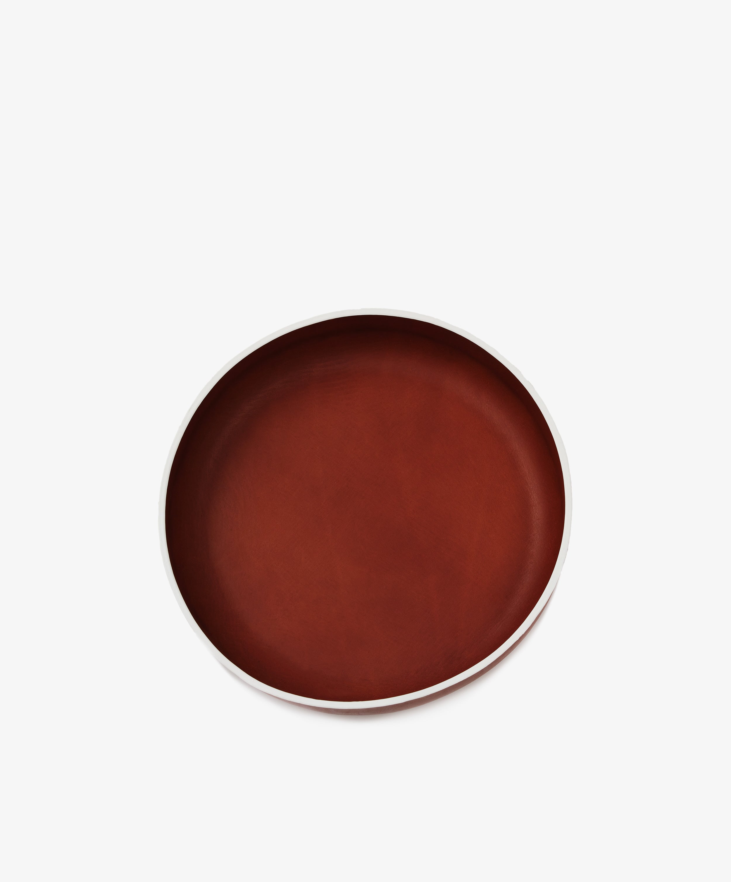 Leather Round Bowl with Painted Rim, XXL
