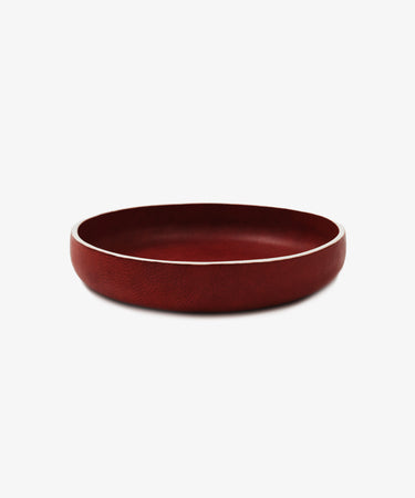 Leather Round Bowl with Painted Rim, XL