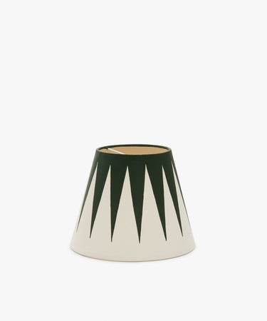 Untitled 3, Hand-painted Lampshade. Black and white star motif on raw linen lampshade.