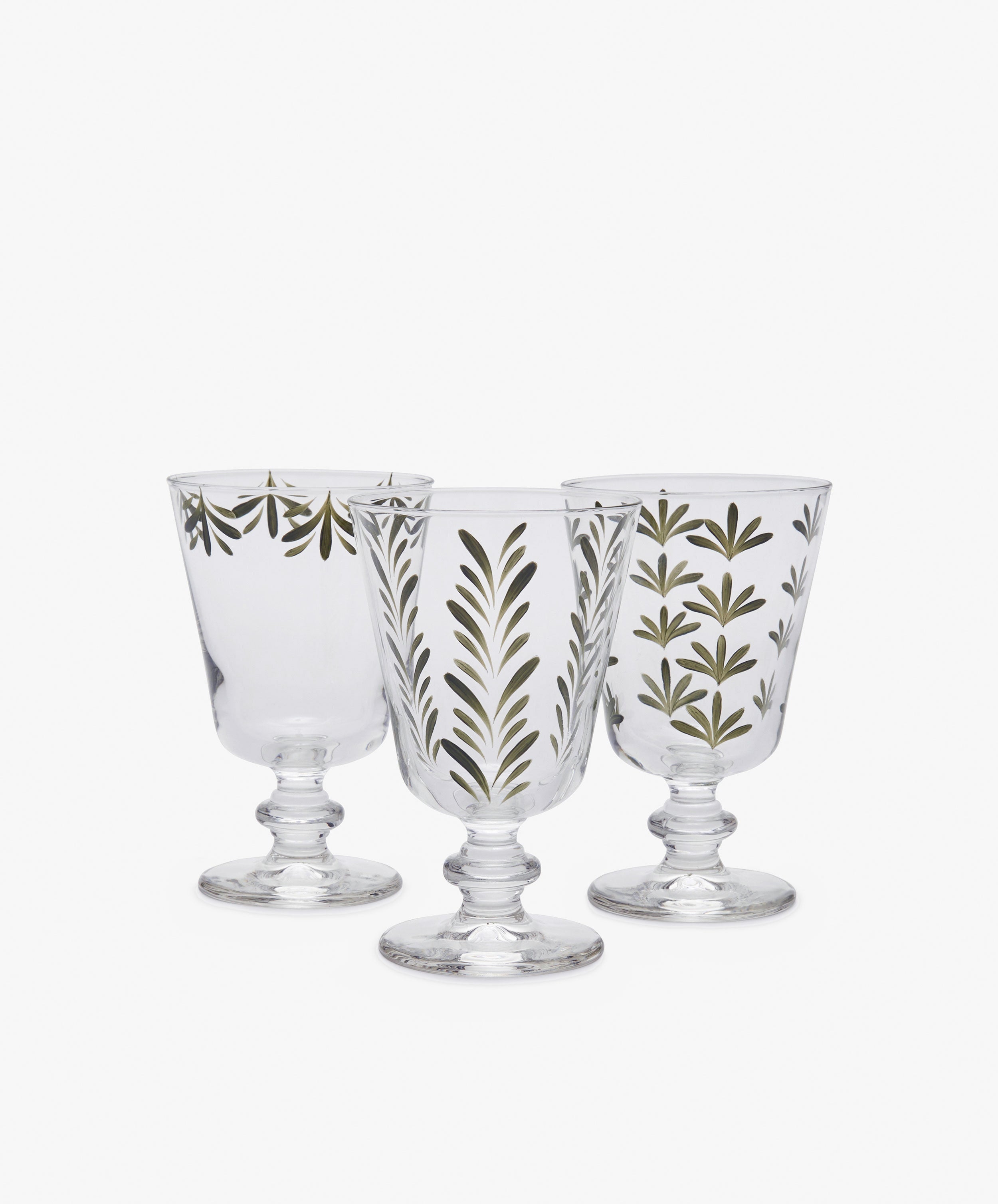 Palm Stemmed Wine Glass, Set of 2